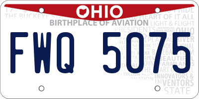 OH license plate FWQ5075