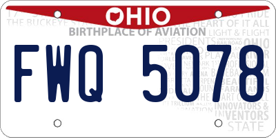 OH license plate FWQ5078