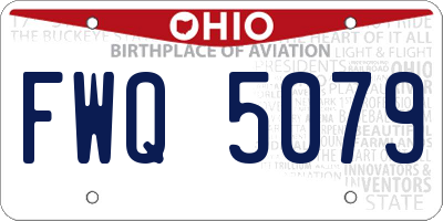 OH license plate FWQ5079