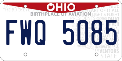 OH license plate FWQ5085