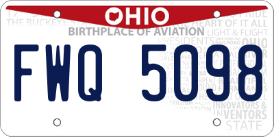 OH license plate FWQ5098