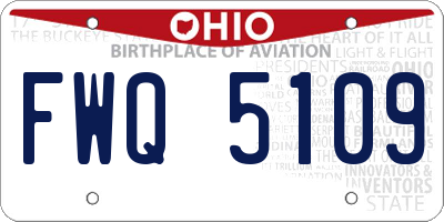 OH license plate FWQ5109