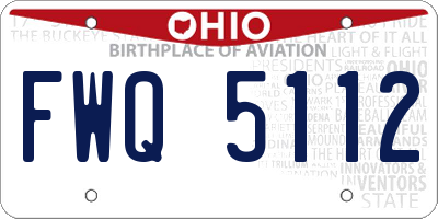 OH license plate FWQ5112