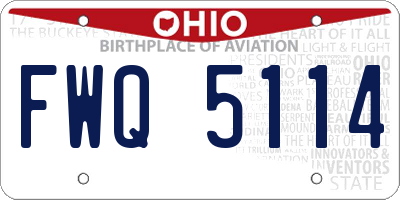OH license plate FWQ5114