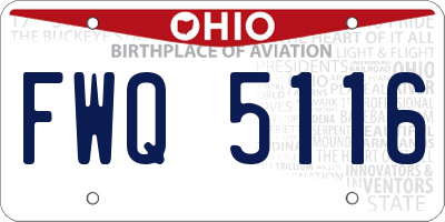 OH license plate FWQ5116