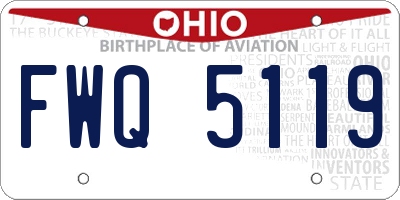 OH license plate FWQ5119