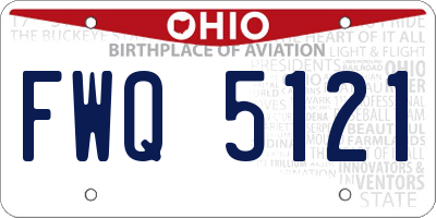 OH license plate FWQ5121