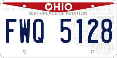 OH license plate FWQ5128