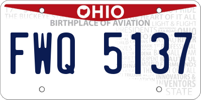 OH license plate FWQ5137