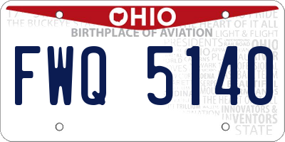 OH license plate FWQ5140