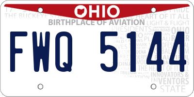 OH license plate FWQ5144