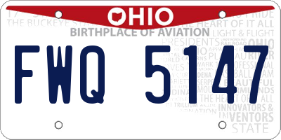 OH license plate FWQ5147