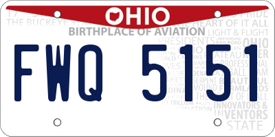 OH license plate FWQ5151