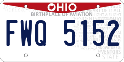 OH license plate FWQ5152