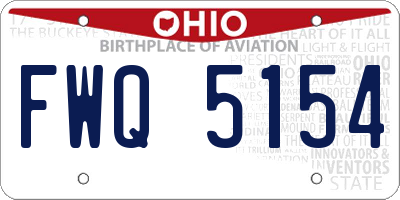 OH license plate FWQ5154
