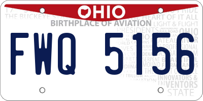 OH license plate FWQ5156