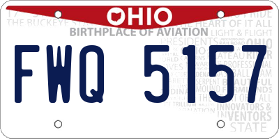OH license plate FWQ5157