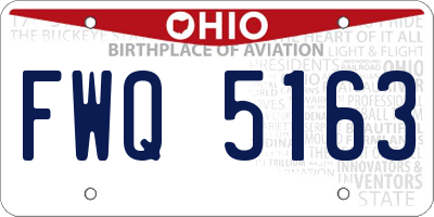 OH license plate FWQ5163