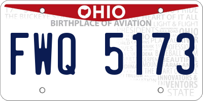 OH license plate FWQ5173