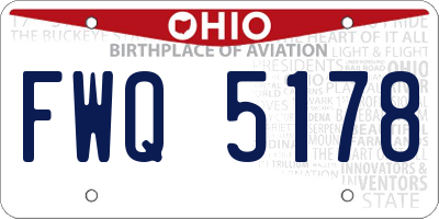 OH license plate FWQ5178