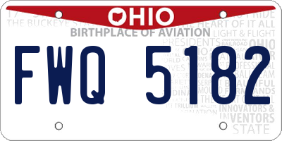 OH license plate FWQ5182