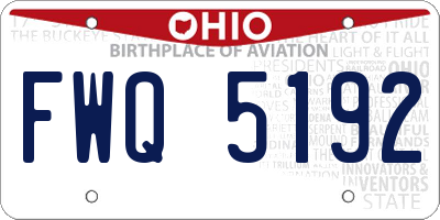 OH license plate FWQ5192