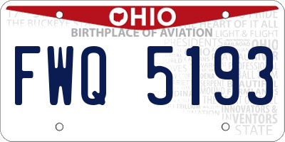OH license plate FWQ5193