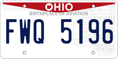 OH license plate FWQ5196