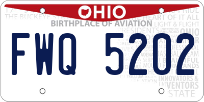 OH license plate FWQ5202