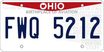 OH license plate FWQ5212