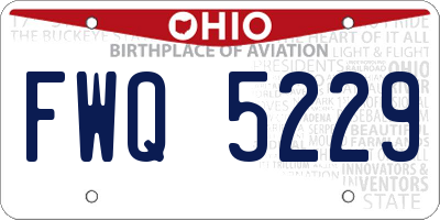 OH license plate FWQ5229