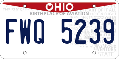 OH license plate FWQ5239