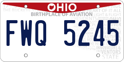 OH license plate FWQ5245
