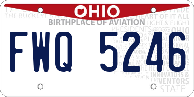 OH license plate FWQ5246