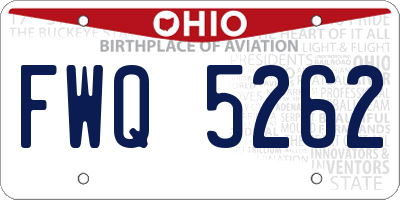 OH license plate FWQ5262