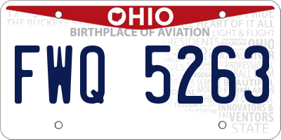 OH license plate FWQ5263