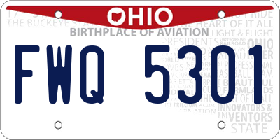 OH license plate FWQ5301