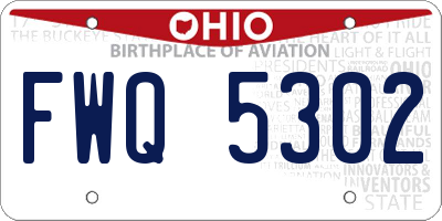 OH license plate FWQ5302