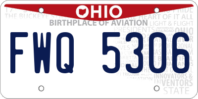 OH license plate FWQ5306