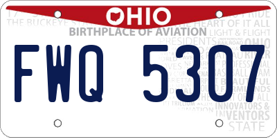 OH license plate FWQ5307