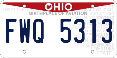 OH license plate FWQ5313