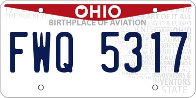 OH license plate FWQ5317