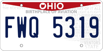 OH license plate FWQ5319