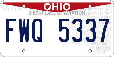 OH license plate FWQ5337