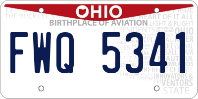 OH license plate FWQ5341