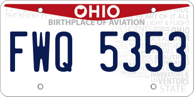OH license plate FWQ5353