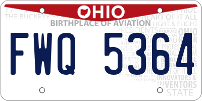 OH license plate FWQ5364