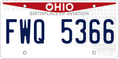 OH license plate FWQ5366