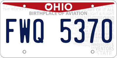 OH license plate FWQ5370