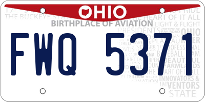 OH license plate FWQ5371
